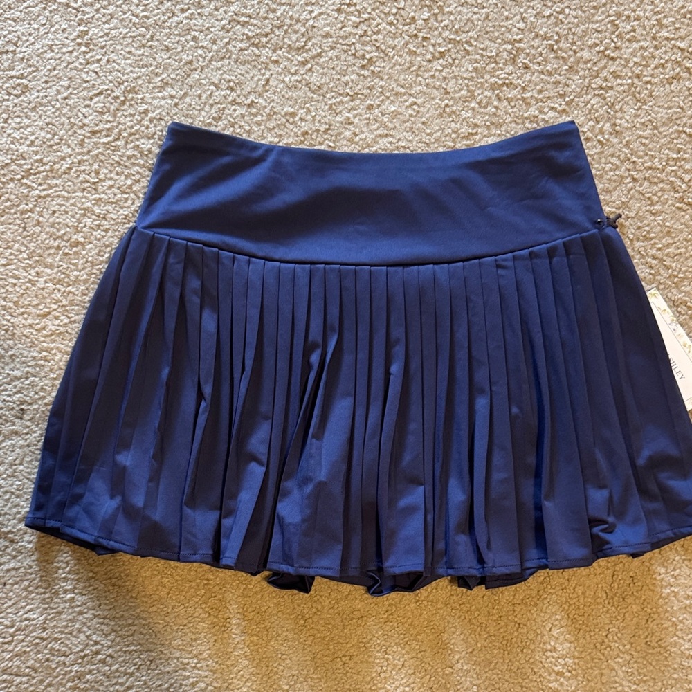 Laura Ashley Deep Blue Pleated Skirt
